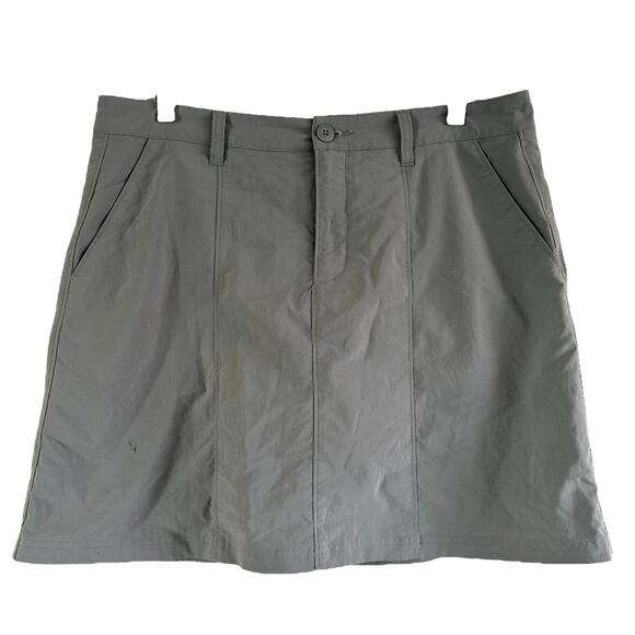Patagonia Outdoor Skort A Line Mini Slash Pockets Hiking Camping Gray 10 - Picture 1 of 6